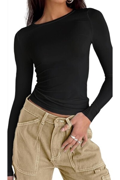 sole stories Women's Premium Cotton Long Sleeve Slim Fit Blouse