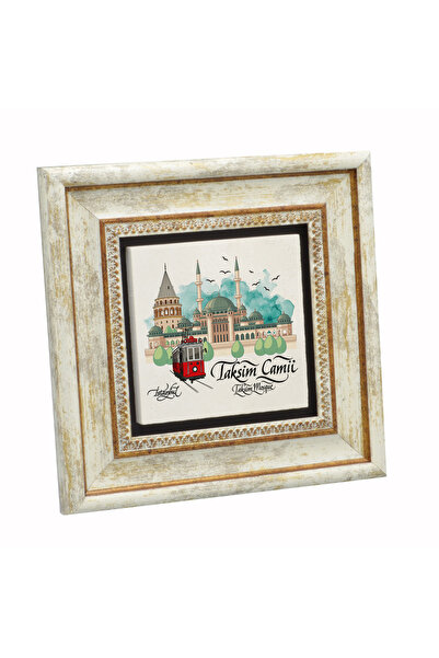 Sadrazam Tablou din piatră naturală cu imprimeu cu imaginea moscheei Taksim 20cm x 20cm |   1G-TC3