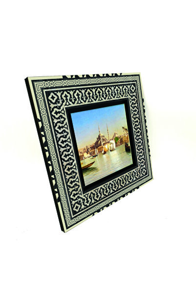 Sadrazam Moscheea Noua Eminönü cu imprimeu Tablou anatolian din lemn MDF 20cm x 20cm |   KRT-43