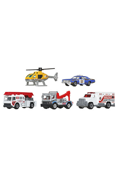 Matchbox set of 5 metal vehicles - Rescue Ladder 1:64