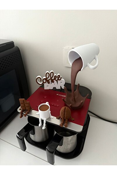 MYA 3D TASARIM ATÖLYESİ 3D Coffee Bar - Dökülen Kahve - Çikolata- Kahve Çekir...