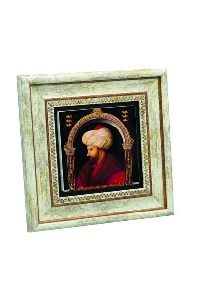 Sadrazam Fatih Sultan Mehmet cu imprimeu Pictură cu piatră naturală 20cm x 20...
