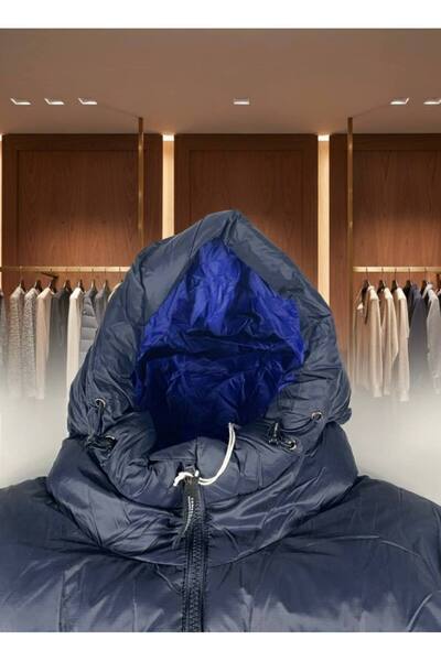 YusGos Unisex Baby Girl/Boy Waterproof Inflatable Coat with Hooded Zipper Pockets (2-15 Years) Navy Blue 3