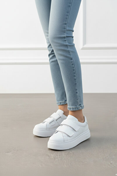 Encool Women's White Velcro Sneakers: Comfortable and Stylish Casual Shoe Models