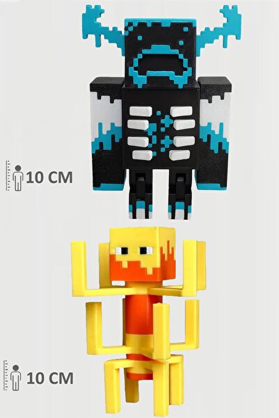 FigürDizayn Minecraft Warden ve Blaze Set Hareketli Eklemli Figür