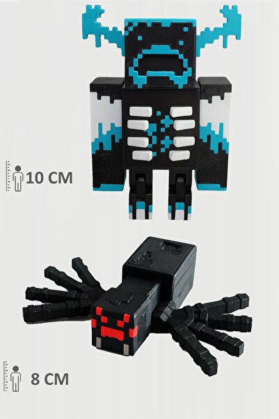 FigürDizayn Minecraft Warden ve Spider Örümcek Set Hareketli Eklemli Figür