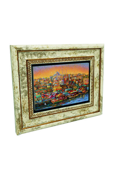 Sadrazam Pictură Pescarii din Eminönü, ora de seară, în Istanbul Tablou B cu imprimeu Pictură cu piatră naturală 20cm x 25cm |   5G-NSeminonu1