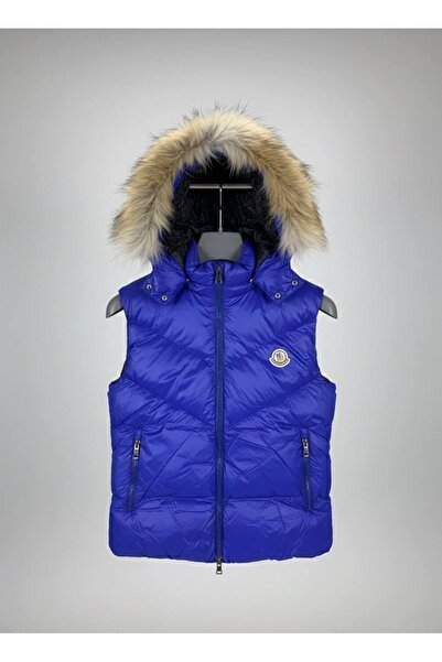 YusGos Baby Girl Child Waterproof Zippered Furry Hooded Pocket Inflatable Padded Vest (2-15 Years)