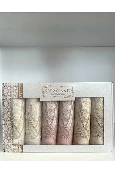 SERENART HOME SARAYLAND ГУПЕРЛЮ САТЕНЕ РОЗШИРЕННЯ ЛЮКС КОРОБКА 50X90 6-ПАРНИЙ НАБІР РУЧНИХ ТА ОБЛИЧЧЯНИХ РУШНИКІВ