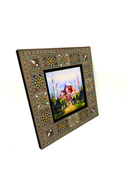 Sadrazam Manta din lemn MDF pentru pictura cu tematica Moscheea Hagia Sofia cu imprimeu 20cm x 20cm |   KRT-3