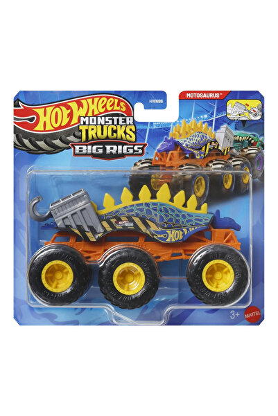 HOT WHEELS Monster Truck Big Rigs Metal Toy Car with 6 Wheels Motosaurus Scale 1:64