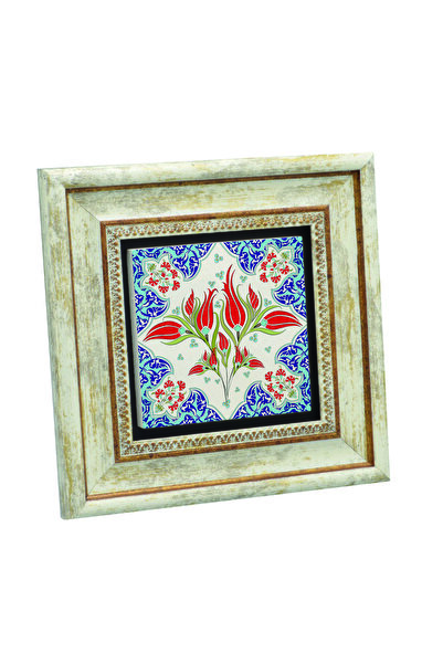 Sadrazam Model de faianță otomană Iznik B cu imprimeu Tabla din piatră naturală 20cm x 20cm |   KD-39