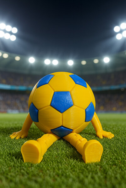 Mescolare Sarı Lacivert Masaüstü Futbol Topu Figürü - Dekoratif ve Eğlenceli ...