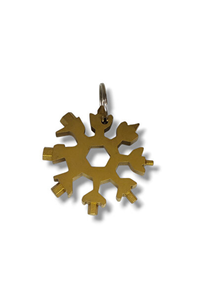 STE 19 Fonksiyonlu Paslanmaz Çelik Kar Tanesi Çok Amaçlı Anahtarlık – Mini To...