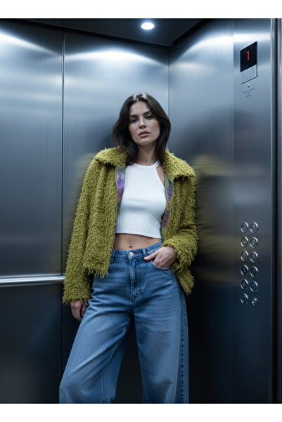 Ceylen Jachetă căptușită cu design pentru femei supradimensionat cu fermoar p...