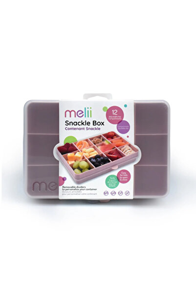 Melii Контейнер за храна Snackle с подвижен разделител, розов, 113 г