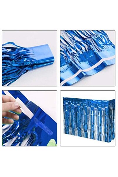 ZENVİVA Blue Tablecloth, Navy Blue Table Skirt, Blue Background