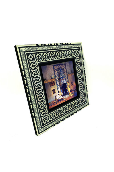 Sadrazam Pictură Osman Hamdi Bey- Tabla cu aragazul de cafea cu imprimeu Pictură anatoliană din lemn MDF 20cm x 20cm |   1G-KO1