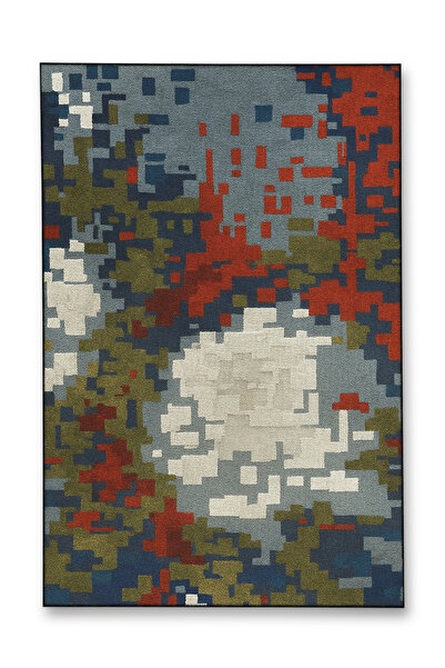 Rugs Modern Halı سجادة موسو زرقاء بنفسجية اللون بنمط زهور عرقية منسوجة بقاعدة...