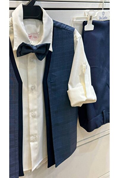 La reina petite Larina Petite 4-piece formal suit for boys in navy blue