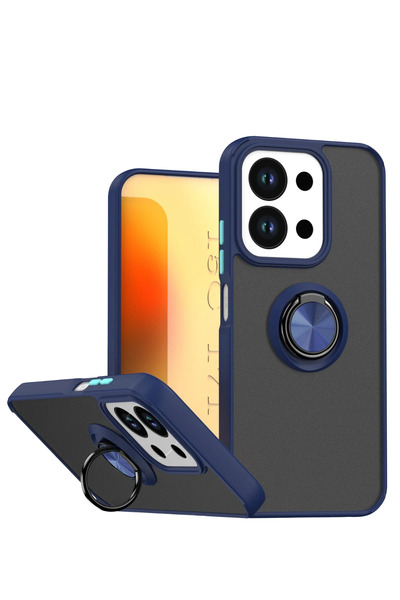 cepmoda حافظة هاتف شاومي 'ريدمي 15 سي' - غطاء شفاف مصقول مع حلقة حامل وحواف م...