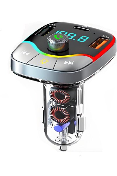 Zen Store USB-C Bluetooth FM Transmitter with 2 USB Charging Ports, Handsfree Car Audio Receiver