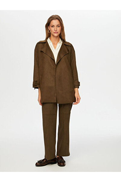 Faik Sönmez Süet Trençkot W26TNC005
