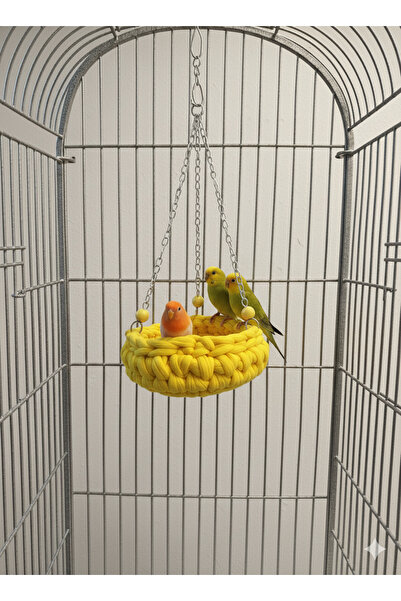 İKONİXPET Evcil Kuşlar İçin Sıcak ve Konforlu Kışlık Örgü Kuş Yatağı