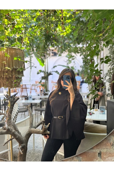 STRENGTH WEAR Siyah Kemerli Gold Tokalı Panço