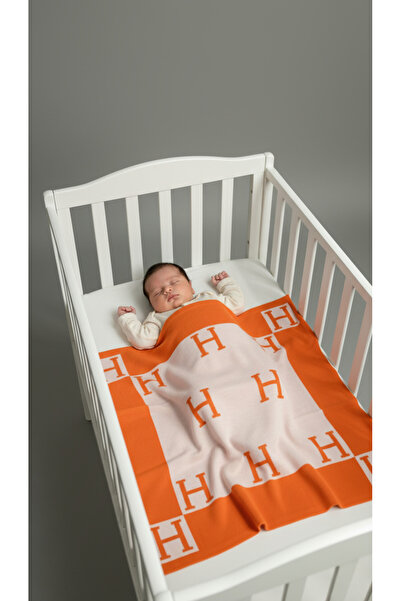 Sebir Moda H Patterned Knitwear Baby Blanket 90X90Cm