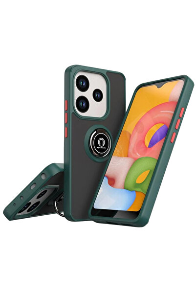 cepmoda حافظة هاتف شاومي ريدمي 'نوت 14 (4G)' - غطاء شفاف مطفي مع حلقة حامل وح...