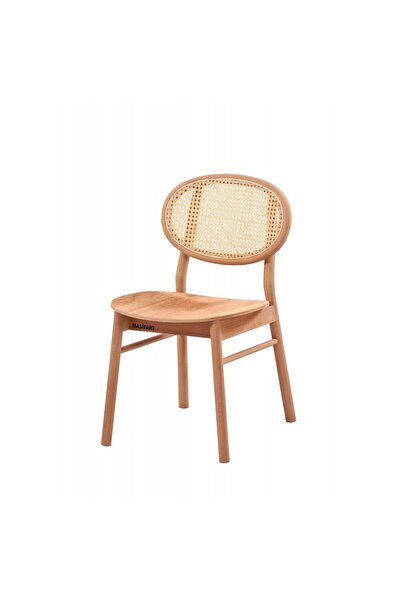 Masifart Prisca Hasırlı Miami Sandalye Cilasız Ham