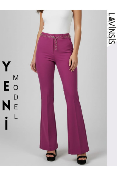 lavinsis Yüksek Bel Toparlayıcı İspanyol Paça Kadın Pantolon