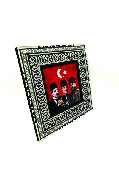 Sadrazam Talat, Enver, Cemal Pasha Printed Wooden Mdf Anatolian Painting 20cm X 20cm |   1G-3Paşalar