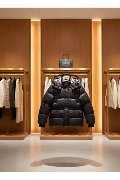 YusGos Unisex Baby Girl/Boy Waterproof Plaid Puffer Jacket with Hooded Zipper Pockets (2-15 Years) Black