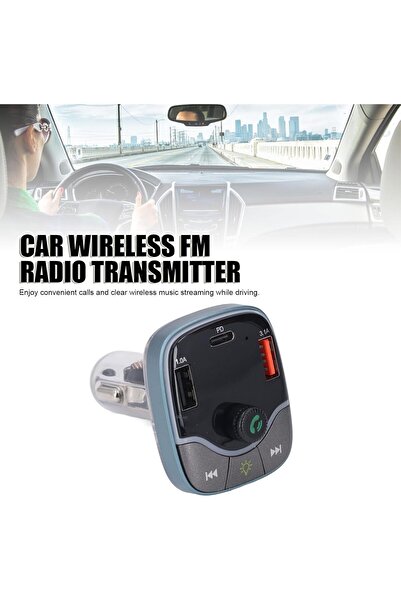 Zen Store USB-C Bluetooth FM Transmitter with 2 USB Charging Ports, Handsfree Car Audio Receiver