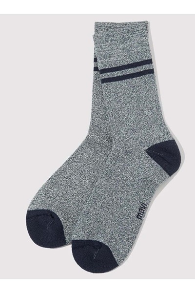 Mavi Strip Printed Unisex Socks Dark Blue