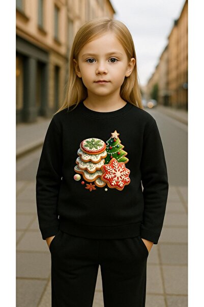 playwear Παιδικό Φούτερ Σετ Ρούχων ΚΑΡΑΜΕΛΑ ΧΡΙΣΤΟΥΓΕΝΝΩΝ με στάμπα για κορίτ...