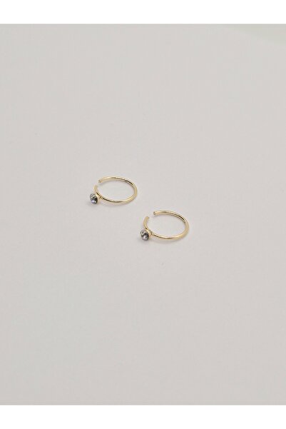 Set Paslanmaz Çelik (2 ADET) Beyaz Taşlı Altın Kaplama Halka Burun Piercing Hızma (Çap 9 mm )(Taş 1,5mm)