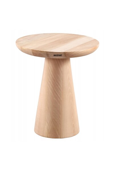 Masifart Fido Düz Mantar Yan Sehpa Cilasız Ham