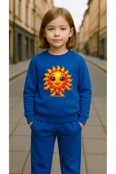 playwear Παιδικό Φούτερ Σετ με στάμπα SUN για Κορίτσια και Αγόρια, με λαιμόκο...