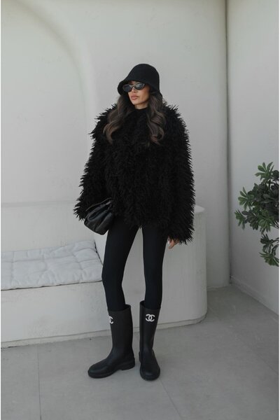 Havoş Black Powell Faux Fur Coat
