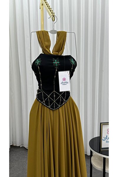 Bailsan long mustard yellow dress