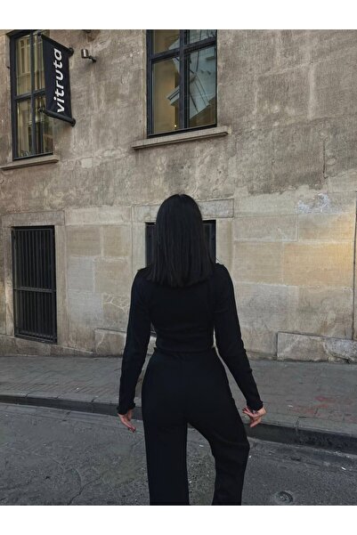 sole stories Women's Long Sleeve Crop Bottom Top Set