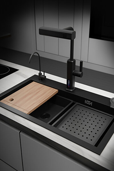 Elmas Duş Dijital Akıllı Eviye Nano Teknoloji Kaplamalı