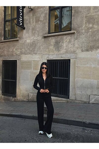 sole stories Women's Long Sleeve Crop Bottom Top Set