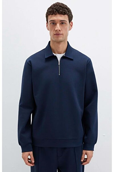 Mavi 0S10382-80872 Half Zipper Sweatshirt Dark Blue