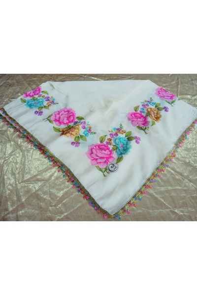 REYHAN Cenk and Zarif Handcrafted Needlework Embroidery/Yemeni Needlework/Tulle Handwork/Head Covering