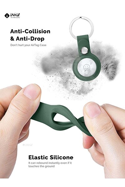 ineix Silicone Protection Case Cover With Key Chain Holder For Apple AirTag