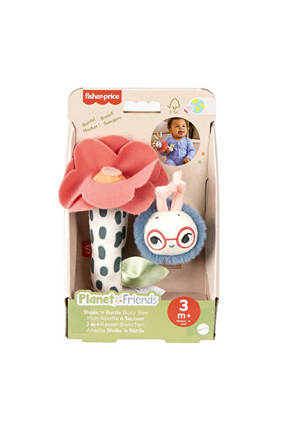 mattel FISHER PRICE PLANET FRIENDS PLUSH TOY RATTLE FLOWER AND BEE